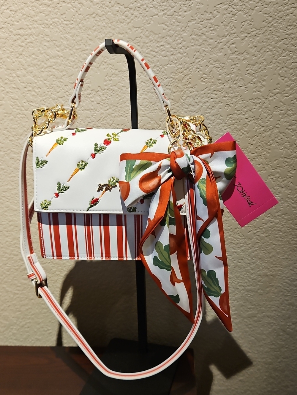 Betsey Johnson - Vegetable Red/White Stripe Purse - XOMYLO2